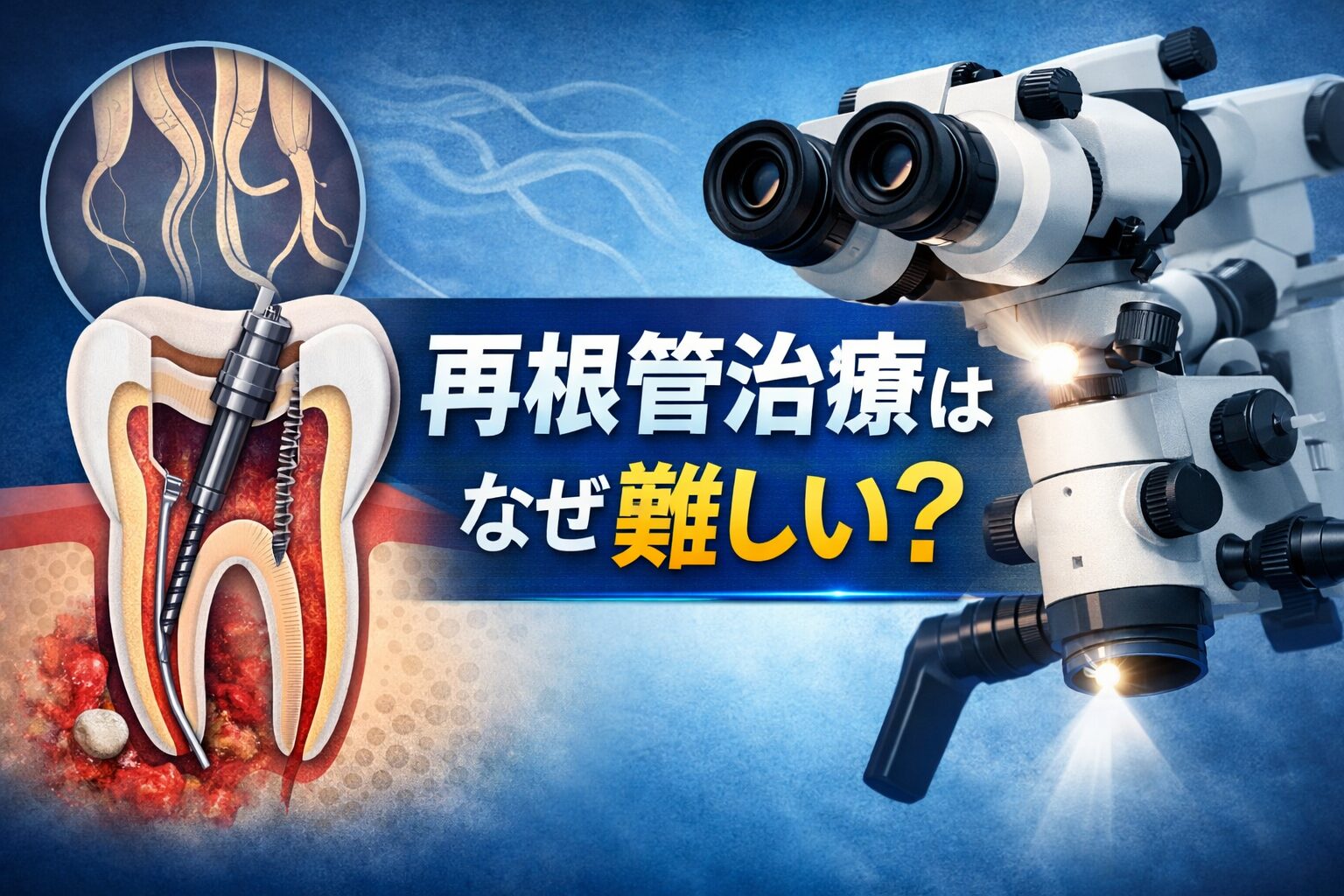 なぜ再根管治療は難しいのか？1回目の根管治療より成功率が下がる理由