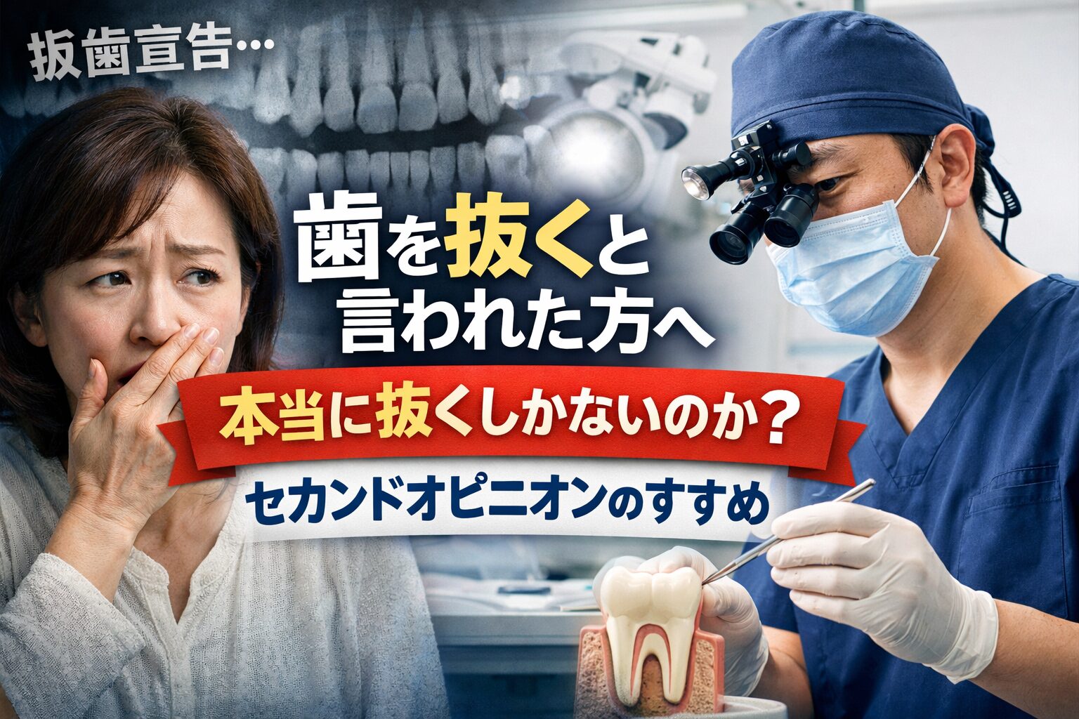 歯を抜くと言われた方へ｜本当に抜くしかないのか？セカンドオピニオン